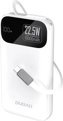 Immagine prodotto di Powerbank Dudao K31 10000 Mah 22.5W Pd con cavo incorporato - Bianco