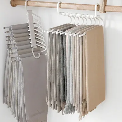 Produktbild von 9-in-1 Kleiderbügel, Antirutsch, Platzsparend, Multifunktional, Für Hosen, Schals, Jeans