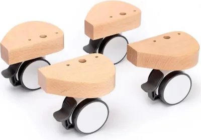 Produktbild von babybay Rollensatz Spezial mit Stoßschutz passend für alle Modelle, natur lackiert