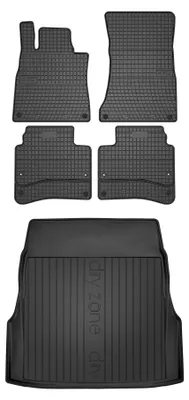 Productafbeelding van Rubberen automatten + kofferbakmat voor Mercedes S W222 2013-2020 (sedan) – 5-delig, zwart, op maat – Wielganizator SolidPRO