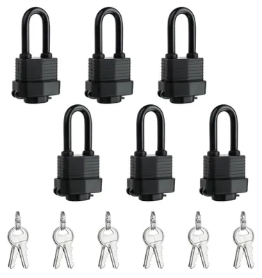 Image de Serrures étanches avec clé, 3,8 cm, à clé identique, lot de 6
