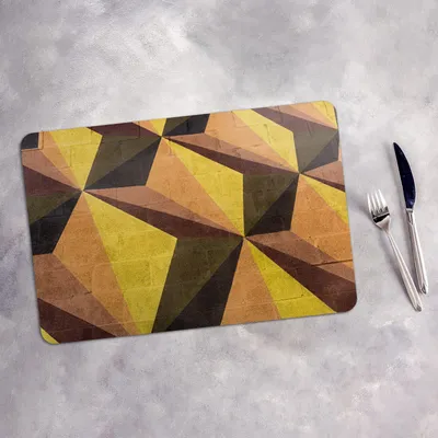 Produktbild von Tischset 4x45x30 cm + 10fi cm Platzset Tischmatte Platzmatte Untersetzer - Geometrische Muster Abstrakt