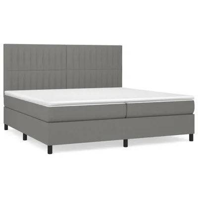 Immagine prodotto di vidaXL Letto a molle con materasso grigio scuro 200x200 cm in tessuto