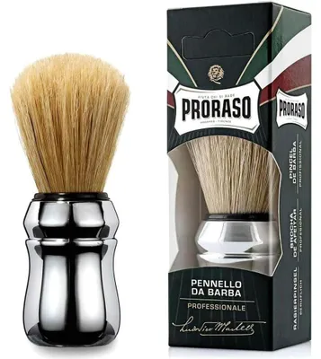 Produktbild von 3 PRORASO Rasierpinsel aus Naturborsten für Nassrasur Professionale Rasur pinsel