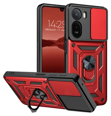 Produktbild von Armor Handyhülle für Xiaomi Redmi A7 Pro Kameraschutz Handy Panzer Case Cover Schutzhülle Outdoor Farbe: Rot