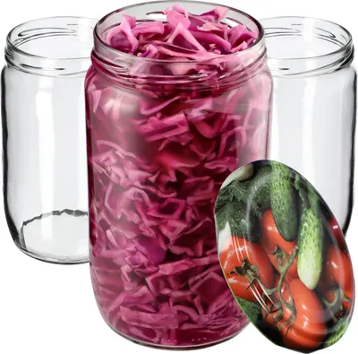 Obrázek produktu pro KADAX zavařovací sklenice s víčkem "Niva", zavařovací sklenice, zavařovací sklenice, 720 ml, zelenina, 48 kusů