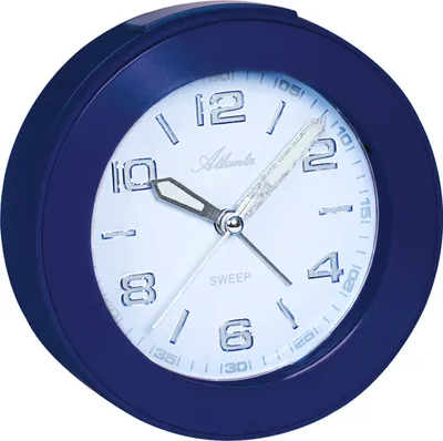 Produktbild von Atlanta 1968/5 Wecker Quarz analog blau leise ohne Ticken mit Licht Snooze