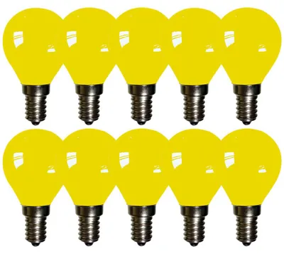 Productafbeelding van 10 x LED Filament Leuchtmittel Tropfen 2W E14 farbig Gelb 100lm
