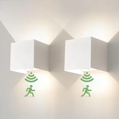 LED-Wandleuchte 12W 4000K mit Bewegungsmelder, weiß