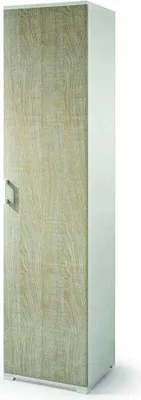 Produktbild von 45cm breiter Mehrzweckschrank in weiß und Holzoptik Eiche
