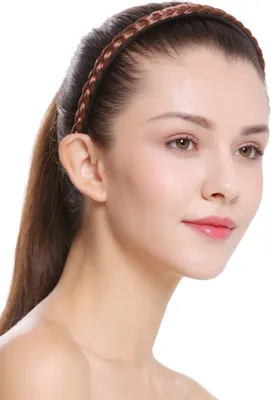 Produktbild von WIG ME UP Geflochtener schmaler Haarreif Rotbraun CXT-004-033