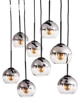 Produktbild von Fossobiubo Hängelampe aus Metall/Glas in Schwarz/Rauchfarben/Klar