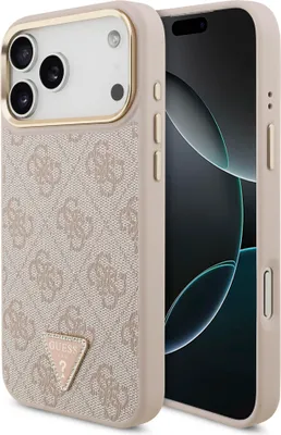 A close-up, angled view of a smartphone case with a patterned design and a gold accent around the camera.