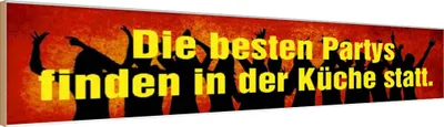 Produktbild von vianmo Holzschild 10x46 cm die besten Partys in der Küche Kochen