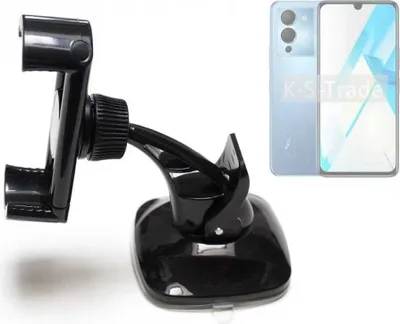 Produktbild von K-S-Trade kompakte Handy-Halterung Windschutzscheibe kompatibel mit Infinix Note 12 Armaturenbrett schwarz Autohalterung KFZ Halter Scheiben-Halterung