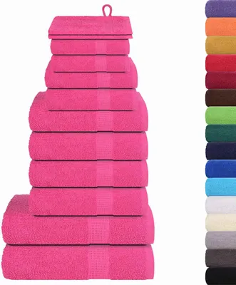 Produktbild von vidaXL 12-tlg. Handtuch-Set FROGN Rosa 360 g/m²
