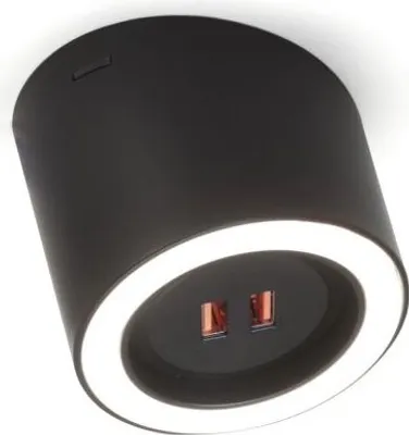 Produktbild von Unika 4 Farbwechsel LED, Leuchte, Einzelleuchte mit 2-fach USB A, schwarz matt