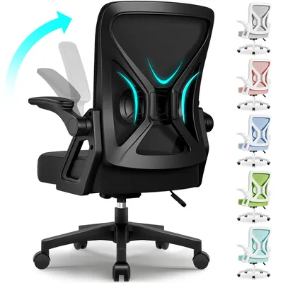Produktbild von Hiazurm Bürostuhl, Schreibtischstuhl, bürostuhl ergonomisch mit Verstellbaren Armlehnen, höhenverstellbar,S-förmige Lendenstütze,Chefsessel 150kg