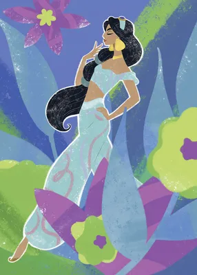 Produktbild von Komar Wandbild- Disney Princess Jasmine in Blue - Größe 50 x 70 cm