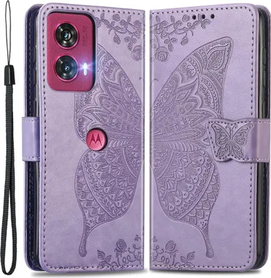 Produktbild von Motorola Edge 50 Fusion Hülle - Coverup Schmetterling Klapphülle - Violett