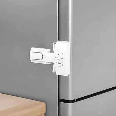 Productafbeelding van Ibenzoa® Kinderbeveiliging voor koelkastdeuren en laden – ABS veiligheidsslot, wit, 8,5 x 7 x 2,2 cm, 60 g, set van 2