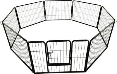 Produktbild von Petigi Tierlaufstall Welpenauslauf Freilaufgehege Freilauf Freigehege Auslauf Gehege Käfig Welpenzaun 60 x 80cm