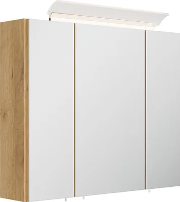 Zdjęcie produktu dla Szafka z lustrem 75 cm, łazienkowa, 3 drzwi Szafka łazienkowa z oświetleniem LED