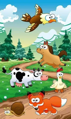 Produktbild von Fototapete - Animals and Forest 150x250cm - Vliestapete