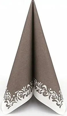Produktbild von Airlaid Serviette Romantique in Taupe, 40 x 40 cm, 50 Stück - APARTina