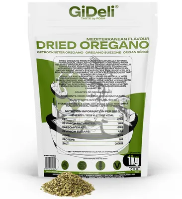 Produktbild von Oregano 1kg Getrocknet Blätter Natur Vegan Pizza Pasta Küchenkräuter GiDeli