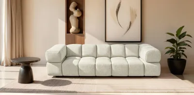Produktbild von Kaiser Möbel Sofa 4-Sitzer, Couch, Chenille Stoff Puente, Ecru, Averro