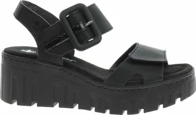 Produktbild von Rieker Damen Sandale Plateau Klettverschluss Deko-Schnalle 68050, Größe:38 EU, Farbe:Schwarz