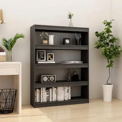Produktbild von vidaXL Bücherregal/Raumteiler Grau 100x30x135,5 cm Kiefer Massivholz - Bücherschrank - Bücherschränke - Bücherregal - Bücherregale