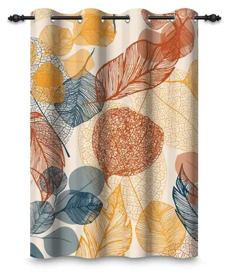 Image de Rideau d'impression abstraite - 107 x 213 cm - Occulteur thermique pour salon et chambre
