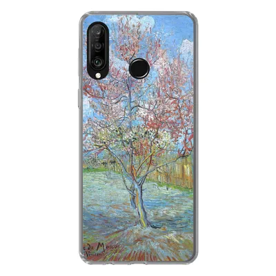 Produktbild von MuchoWow® Handyhülle Schutzhülle Hülle für Huawei P30 Lite Der rosa Pfirsichbaum - Vincent van Gogh Silikon Softcase Handy Hülle - Handyhülle