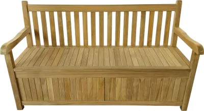 Immagine prodotto di Milani Home - panca da giardino contenitore in teak con braccioli, 160 x 64 x 92 cm, per terrazzo e veranda