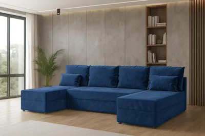 Zdjęcie produktu dla Narożnik KUBO U FIT z funkcją spania i pojemnikiem na pościel sofa narożna