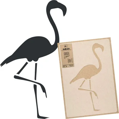 Produktbild von Große Malschablonen L 59x95 cm, Flamingo Tier Tropisch Vogel Muster, Wiederverwendbare Kunststoff Wandschablone