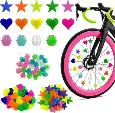 Immagine prodotto di Perline colorate per raggi di bicicletta, 210 pezzi, accessori per biciclette per bambini