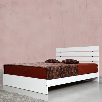 Produktbild von Skye Decor, Fuga 140 - Shiny White, Doppelbett, Weiß, 100 % MELAMINBESCHICHTETE SPANPLATTEN, 145 x 205 x 100 cm