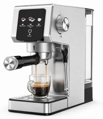 Produktbild von Zimilo 20 Bar Espressomaschine aus Edelstahl, mit Milchaufschäumdüse, Tassenwärmer, Temperaturgesteuerter, 40oz Wassertank für Barista-Kaffee zu Hause