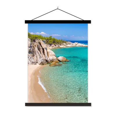 Produktbild von MuchoWow® Textilposter Meer - Strand - Sommer 90x120 cm mit schwarzem Rahmen - Dekoration