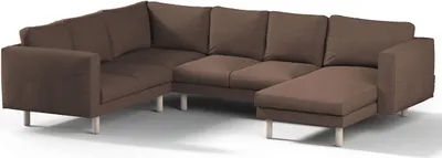 Produktbild von Dekoria Bezug für Norsborg 5-Sitzer Ecksofa mit Recamiere, braun, Norsborg Bezug für 5-Sitzer Ecksofa mit Recamiere