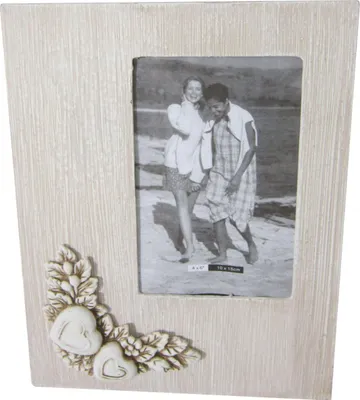 Immagine prodotto di Milani Home - portafoto shabby chic rettangolare 10 x 15 cm, tortora e bianco, da appoggio