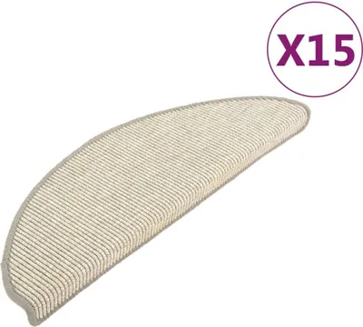 Immagine prodotto di vidaXL Tappeto per gradini 15 pezzi 65x21x4 cm Argento Semicircolare Grande