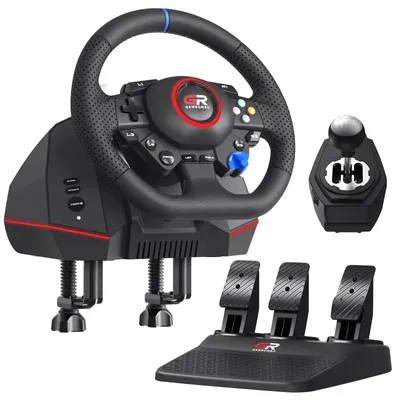 Produktbild von Gaming-Lenkrad, Dual-Motoren, Multi-Plattform-Kompatibilität, schwarz