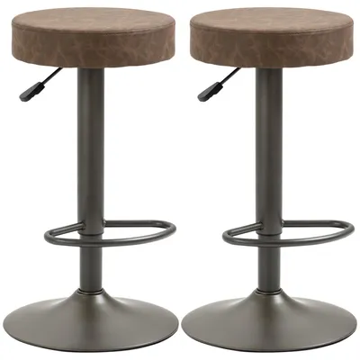 Produktbild von Set mit 2 drehbaren Barhockern mit Fu?stš¹tze und verstellbarer H?he, 35 x 36 x 64šC85 cm, Braun