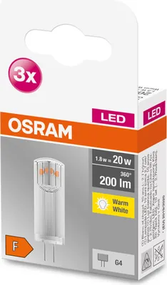 Image de OSRAM LED Stift 1,8W/827 G4 200lm 3er 10 Stück Verkaufseinheit 350697 4058075450011