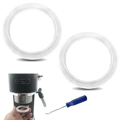 2 Silikondichtungen Ø 47 mm + Werkzeug für DeLonghi Brühgruppe