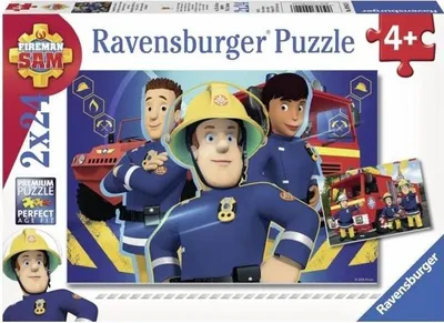 Obrázok produktu pre Ravensburger puzzle Sam hasič, 2 x 24 dielov, od 4 rokov, s plagátom